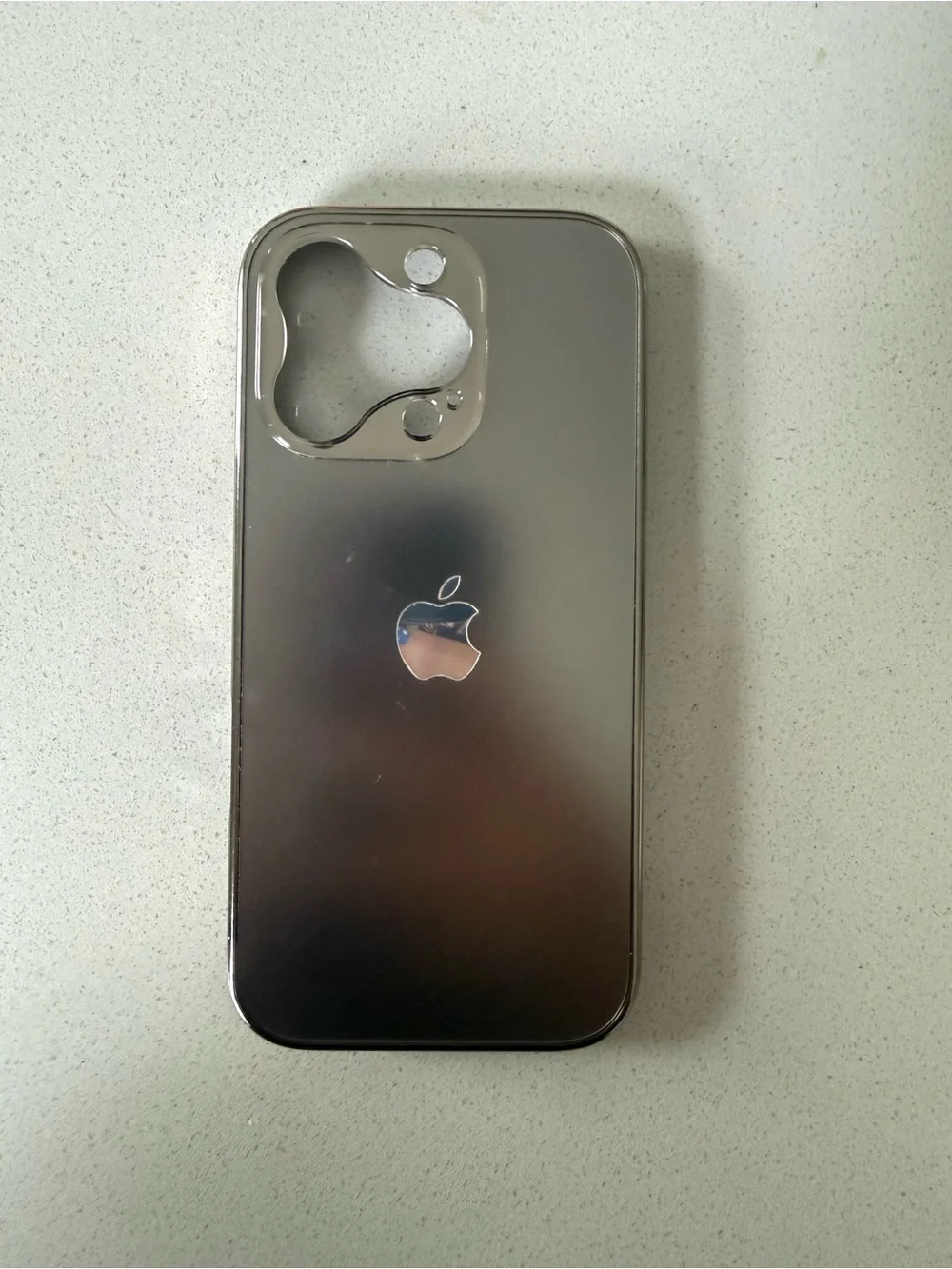 iPhone 16 Pro Apple Metallic Silver Mirror iPhone Case